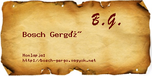 Bosch Gergő névjegykártya